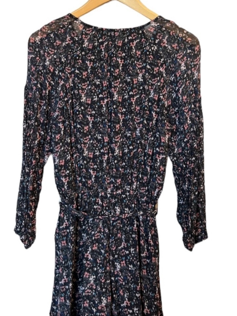 AllSaints Kaylee Stretch Floral Romper V-neck Long Sleeves Viscose size 4 - Picture 5 of 8